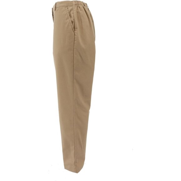 NWT LANDS' END 7 DAY DISCREET BACK ELASTIC WAIST PANTS KHAKI 8 - Picture 3 of 9
